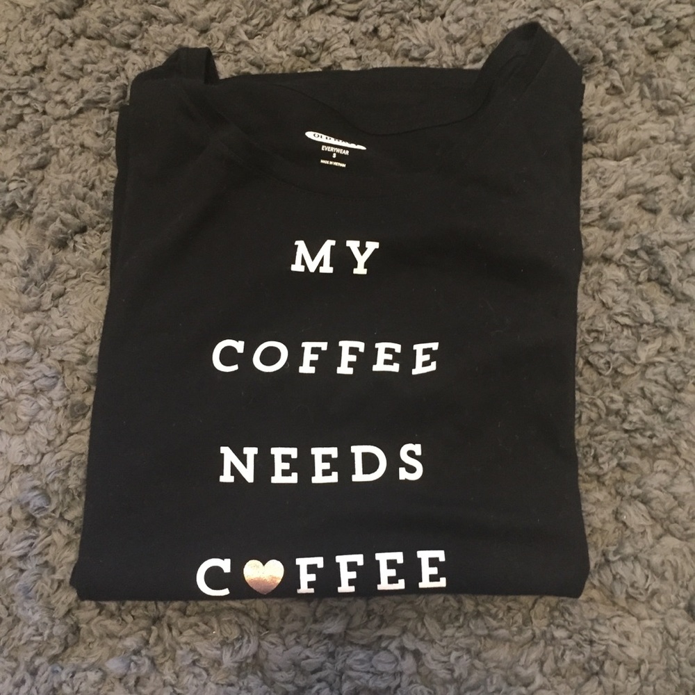 Old Navy Black My Coffee Needs Coffee Tee Shirt S